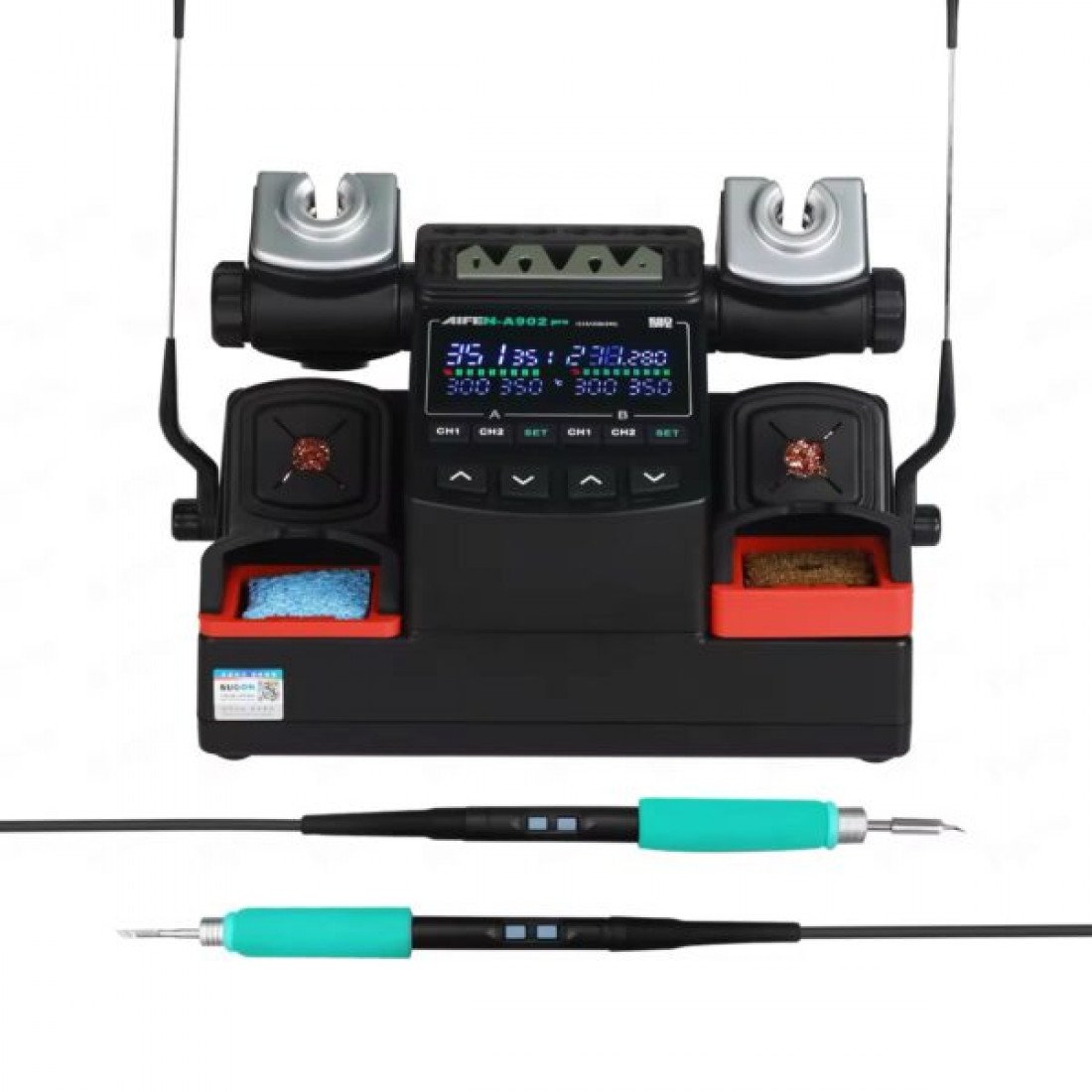 Aifen A902 Pro C115 / C210 / C245 Double Station Welding Rework Station for PCB Soldering Repair