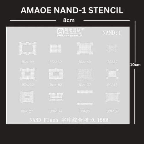 AMAOE Reballing Stencil Nand1 For BGA199 BGA130 BGA149 BGA67 BGA202 BGA182 BGA137 BGA63 BGA127 BGA134 BGA95 BGA107