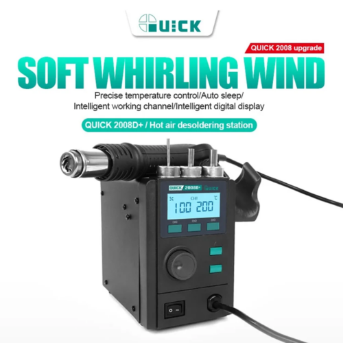 QUICK 2008D+ Hot Air Desoldering Station intelligent LCD Digital Hot Air Gun For Mobile Phone Repair Lead-free Disassemble Tools