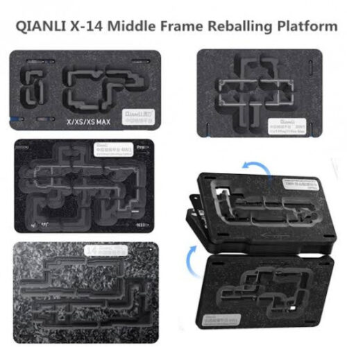 QianLi BGA Reballing Stencil Kit, Middle Layer Board Plant, Tin Platform, Repair Tool for iPhone 11, 12, 13, 14, 15, Pro, Mini, X, XR, XS, MAX