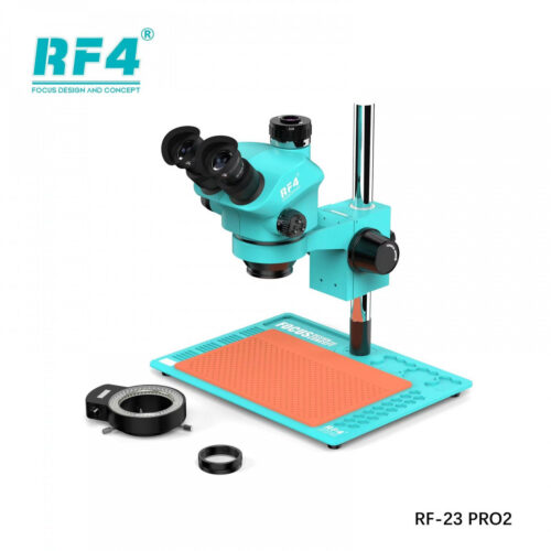 RF4 RF-23 PRO2 BASE (3D CONTINUOUS ZOOM) 7X~50X TRINOCULAR STEREO MICROSCOPE WITH CAMERA OPTION & 0.5X CTV LENS WITH LED ADJUSTABLE LIGHT EXCLUSIVE