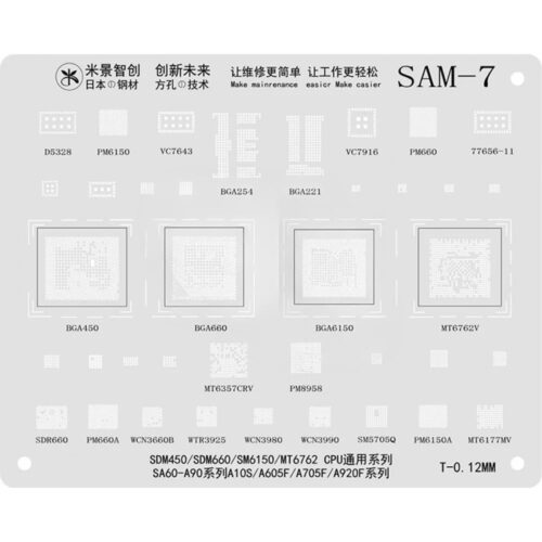 MIJING STENCIL SAM 7 SDM450/ SMD660/ SM6150/ TM6762 / CPU SA60-A90