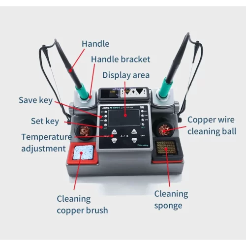 AIFEN-A902 Intelligent Double Welding Station With C210/C115 C245 Electric Soldering Iron Station for Phone PCB Repair