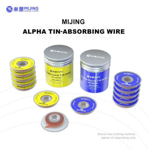 Mijing AR-2015 / AR-2020 Alpha Tin-Absorbing Wire for Motherboard IC Chip Cleaning – 5Pcs