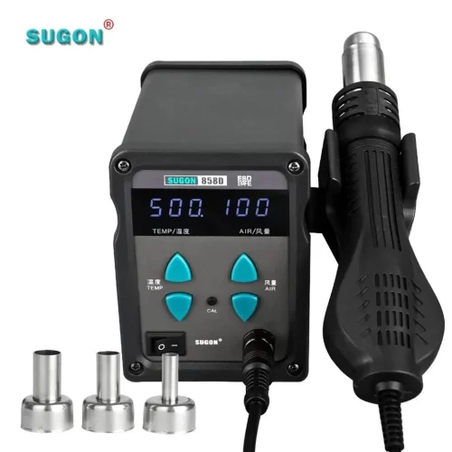 SUGON 858D Hot Air Gun Soldering Station 700W Temperature 500 Digital Display SMD