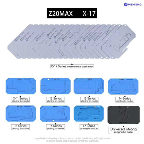 Mijing Z20 Max iPhone X to 17 Pro Max Motherboard Middle Layer Stencil Kit