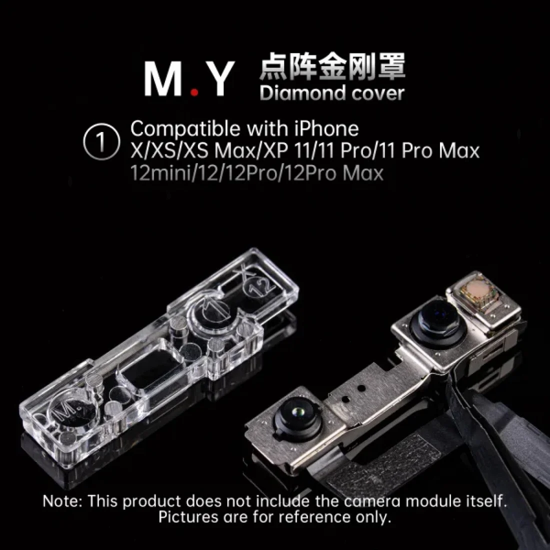 YCS M.Y iPhone Front Camera Lens Dot Matrix Protector Cover for iPhone X to 17Pro Max - 4Pcs - Image 2