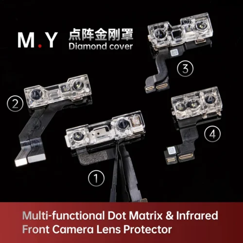 YCS M.Y iPhone Front Camera Lens Dot Matrix Protector Cover for iPhone X to 17Pro Max – 4Pcs