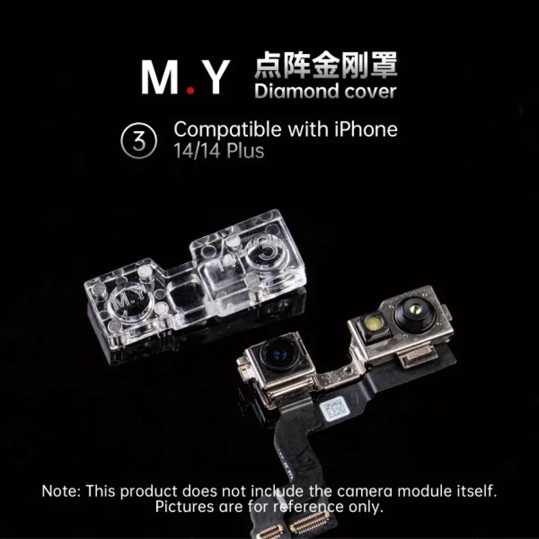 YCS M.Y iPhone Front Camera Lens Dot Matrix Protector Cover for iPhone X to 17Pro Max - 4Pcs - Image 3