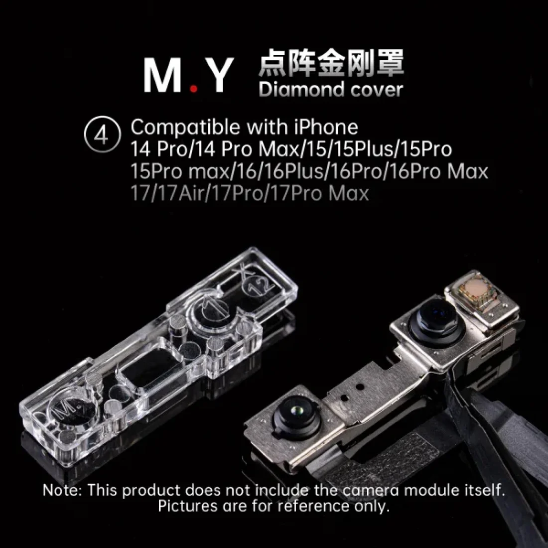 YCS M.Y iPhone Front Camera Lens Dot Matrix Protector Cover for iPhone X to 17Pro Max - 4Pcs - Image 4