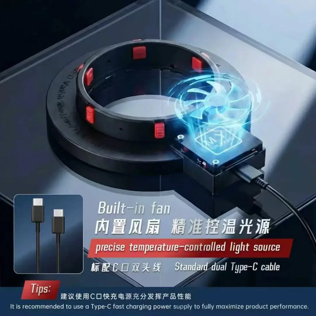 MR.YANG - F01 9V / 2A Microscope UFO-shaped Shadowless Lamp Built-in Fan - Image 4