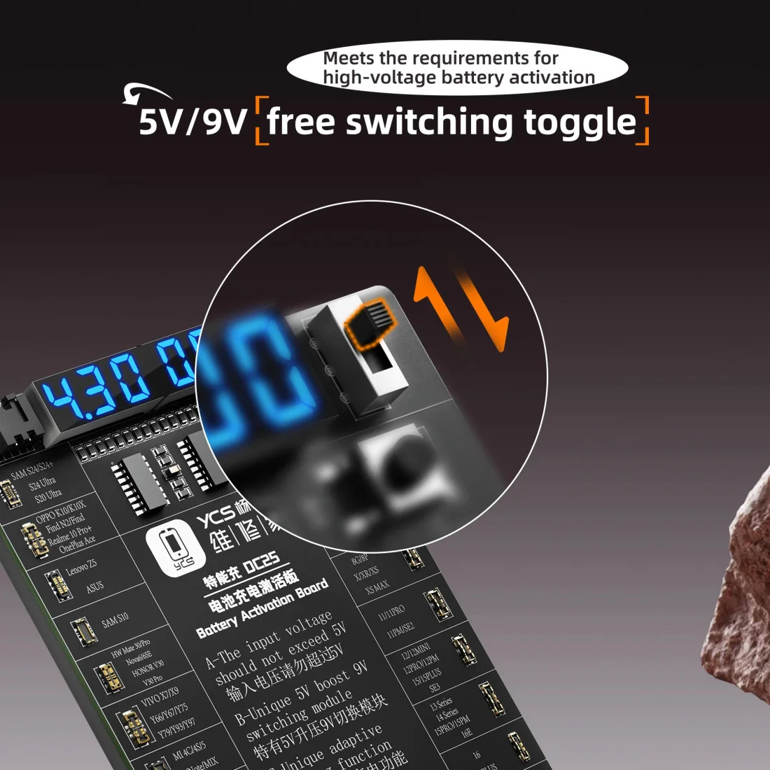 YCS DC25 Battery Charging Activation Board V1.1 for iPhone 6-17 Pro Max & Most Android - Image 3